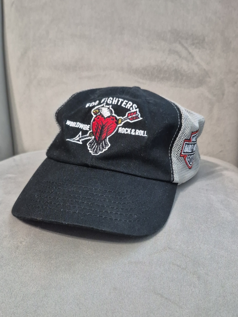 FOO FIGHTER x HARLEY DAVIDSON Black & Gray Mesh Snap Back Trucker Hat